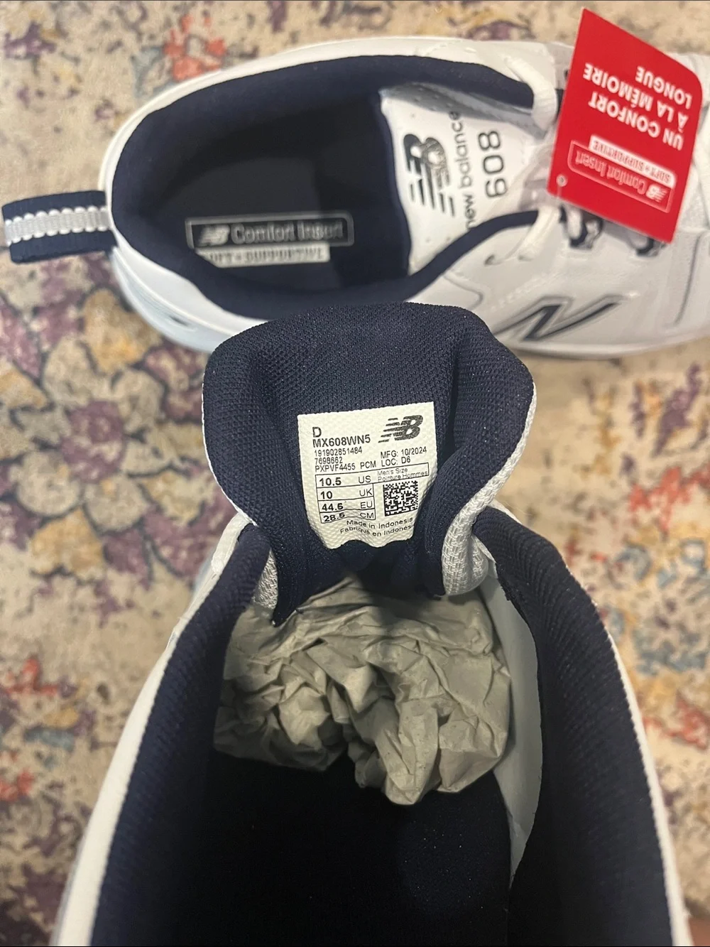New Balance 608 Men's White and Navy Casual Sneakers
